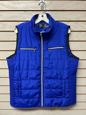 Performance Quilted Puffer Vest in Cobalt Blue - Casual Identity